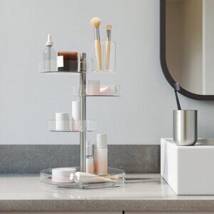 NWT Umbra • Pirouette Clear Rotating Customizable Cosmetic Makeup Tool Organizer